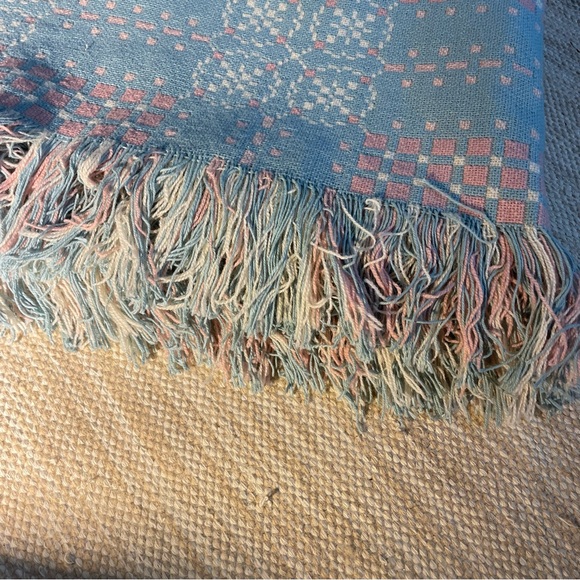 Mystic Valley Traders Vintage Wool Cotton Woven Throw Blanket / Twin UK 92”x52” - Picture 6 of 13